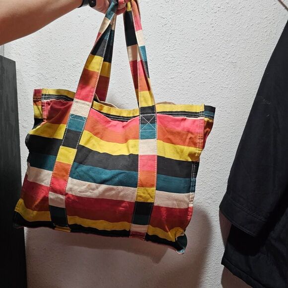 2012 roxy striped colorful funky alt indie beachy bag - Picture 3 of 8